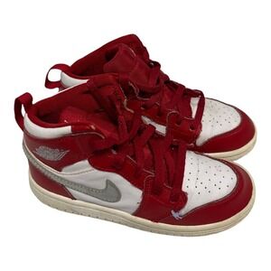 Nike‎ Youth Size 10C Baby Boy Jordan 1 Retro High BT Gym Red Silver 705304-602